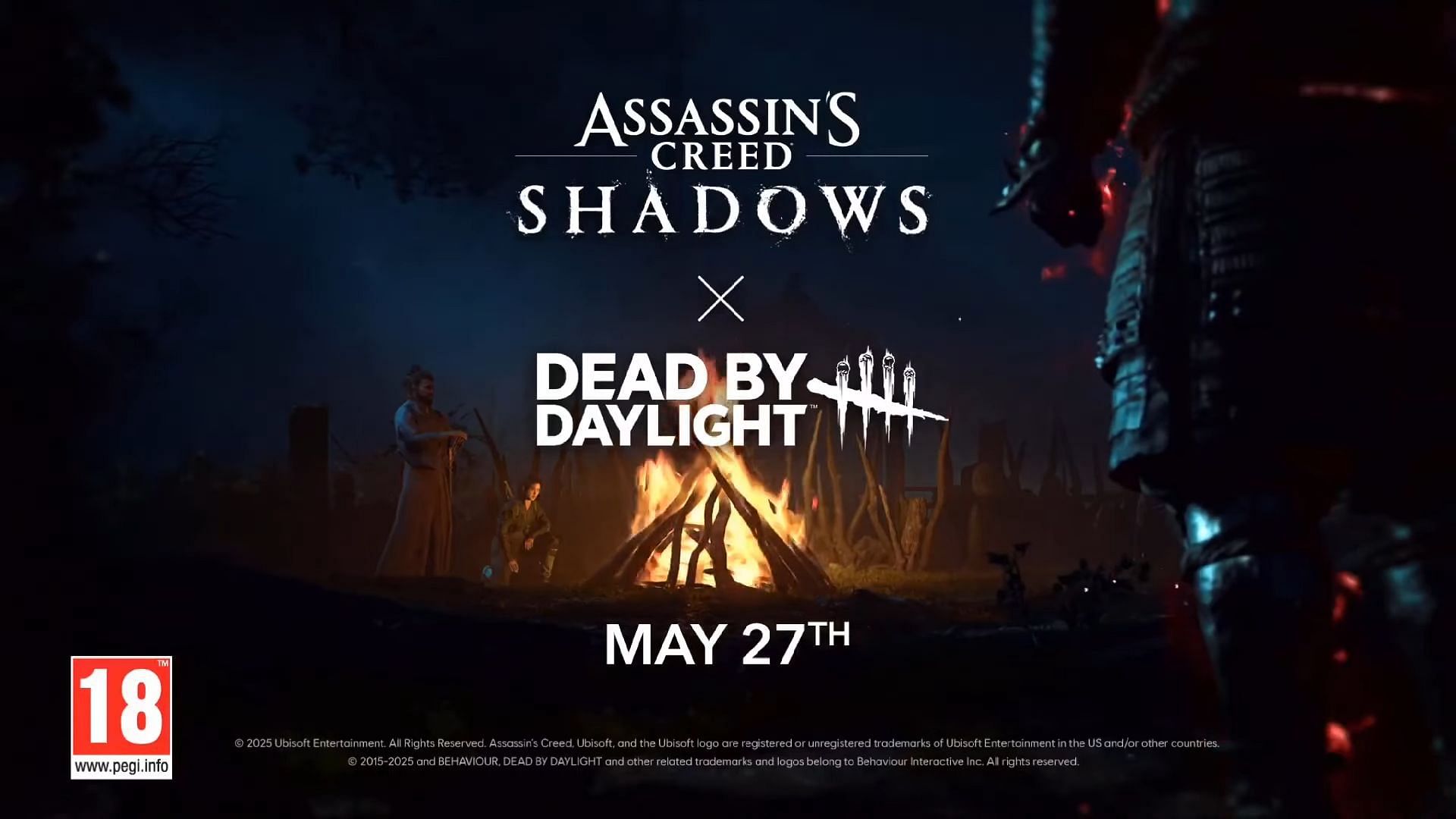 Glimpse from the Assassin's Creed Shadows x Dead by Daylight collab teaser (Image via Ubisoft)